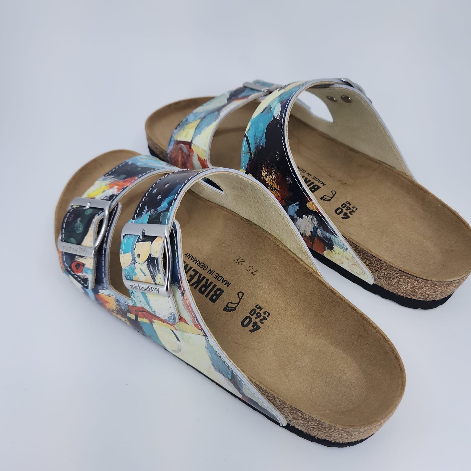 FLOOD GATES:  CUSTOM BIRKENSTOCKS  by PAULA BORSETTI x Michael Grey