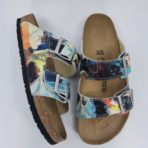 FLOOD GATES:  CUSTOM BIRKENSTOCKS  by PAULA BORSETTI x Michael Grey