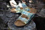 YELLOWSTONE PRISMATIC:  CUSTOM BIRKENSTOCKS  by ANGIE CRAGWICK x Michael Grey