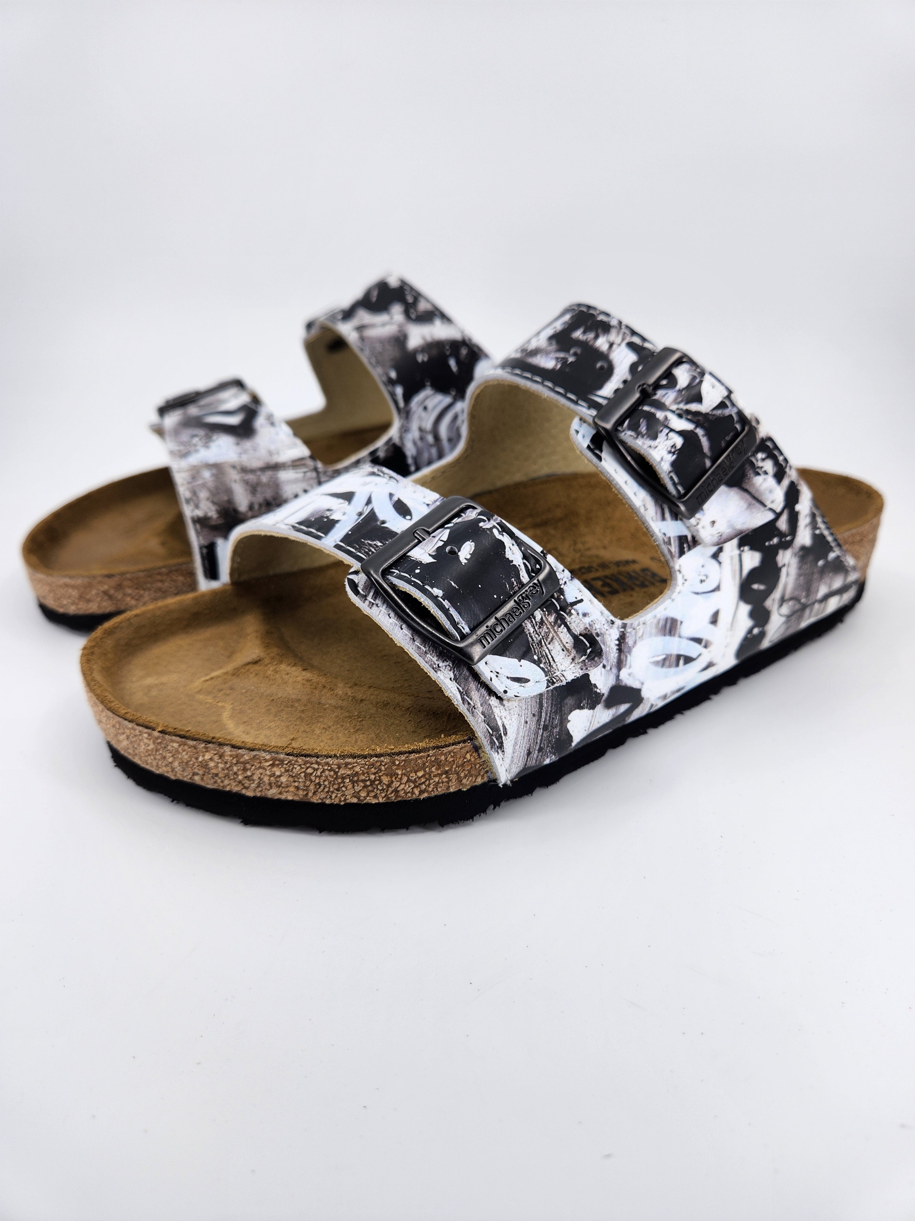 BLACK AND WHITE : CUSTOM BIRKENSTOCKS  by AMBER GOLDHAMMER  x Michael Grey