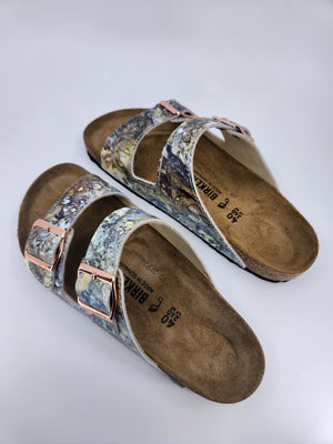 YELLOWSTONE PRISMATIC:  CUSTOM BIRKENSTOCKS  by ANGIE CRAGWICK x Michael Grey