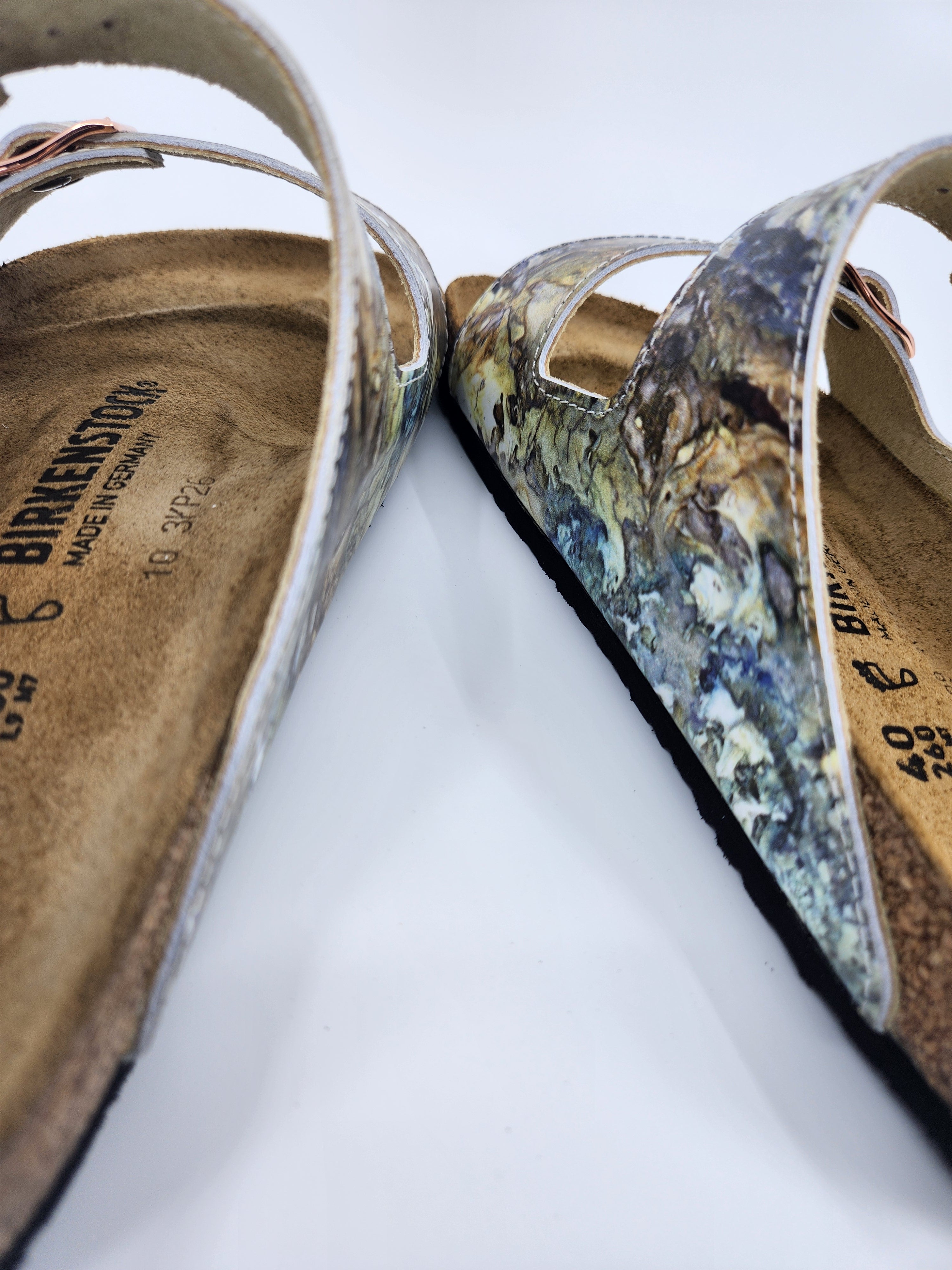 YELLOWSTONE PRISMATIC:  CUSTOM BIRKENSTOCKS  by ANGIE CRAGWICK x Michael Grey