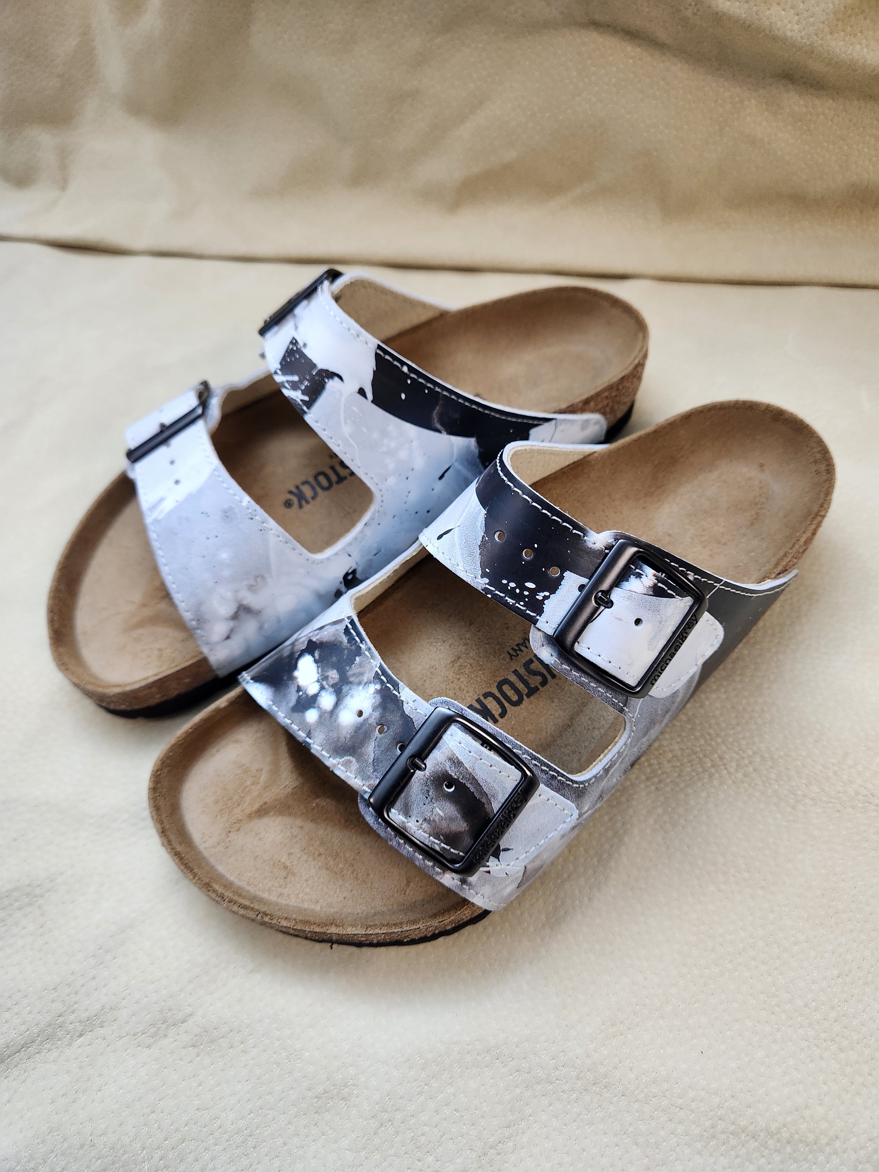 LAST BREATH CUSTOM BIRKENSTOCKS  by PAMELA J. BLACK ART x Michael Grey