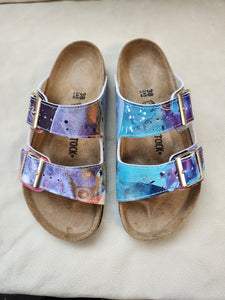 WATERLINE CUSTOM BIRKENSTOCKS  by PAMELA J. BLACK ART x Michael Grey