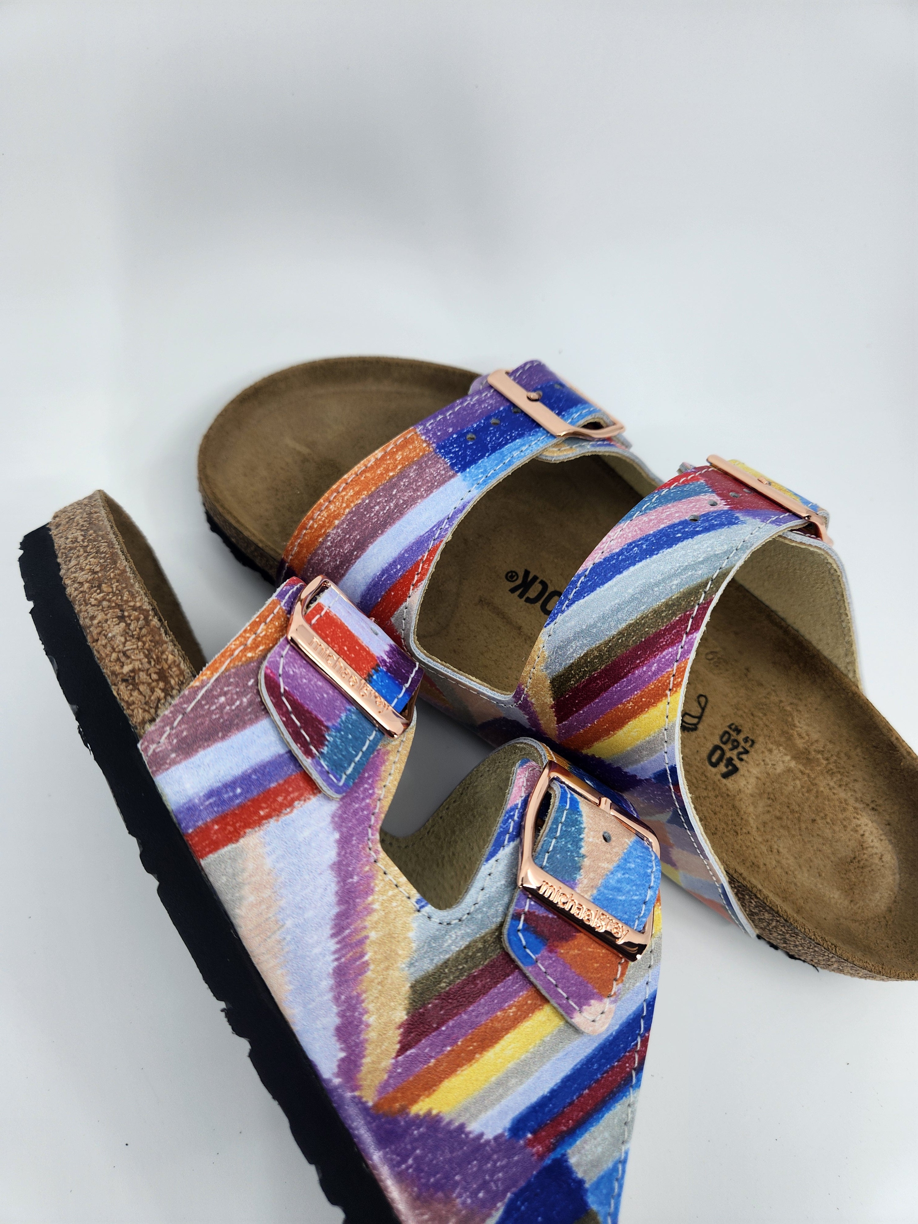 COLOR BLOCK : CUSTOM BIRKENSTOCKS  by CASSI OTT  x Michael Grey