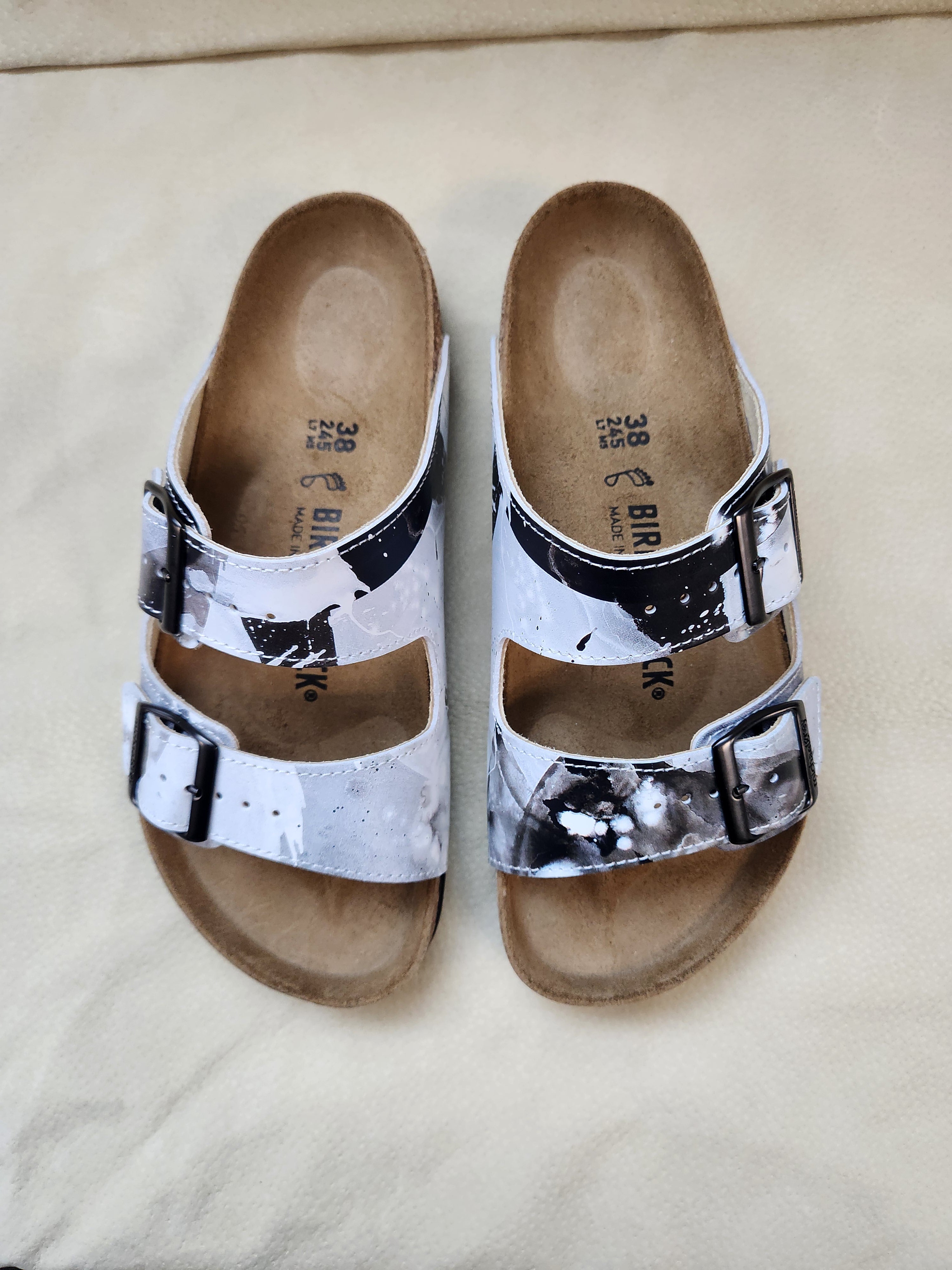 LAST BREATH CUSTOM BIRKENSTOCKS  by PAMELA J. BLACK ART x Michael Grey