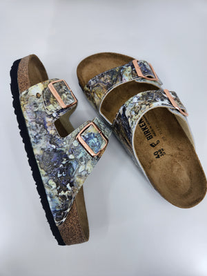 YELLOWSTONE PRISMATIC:  CUSTOM BIRKENSTOCKS  by ANGIE CRAGWICK x Michael Grey