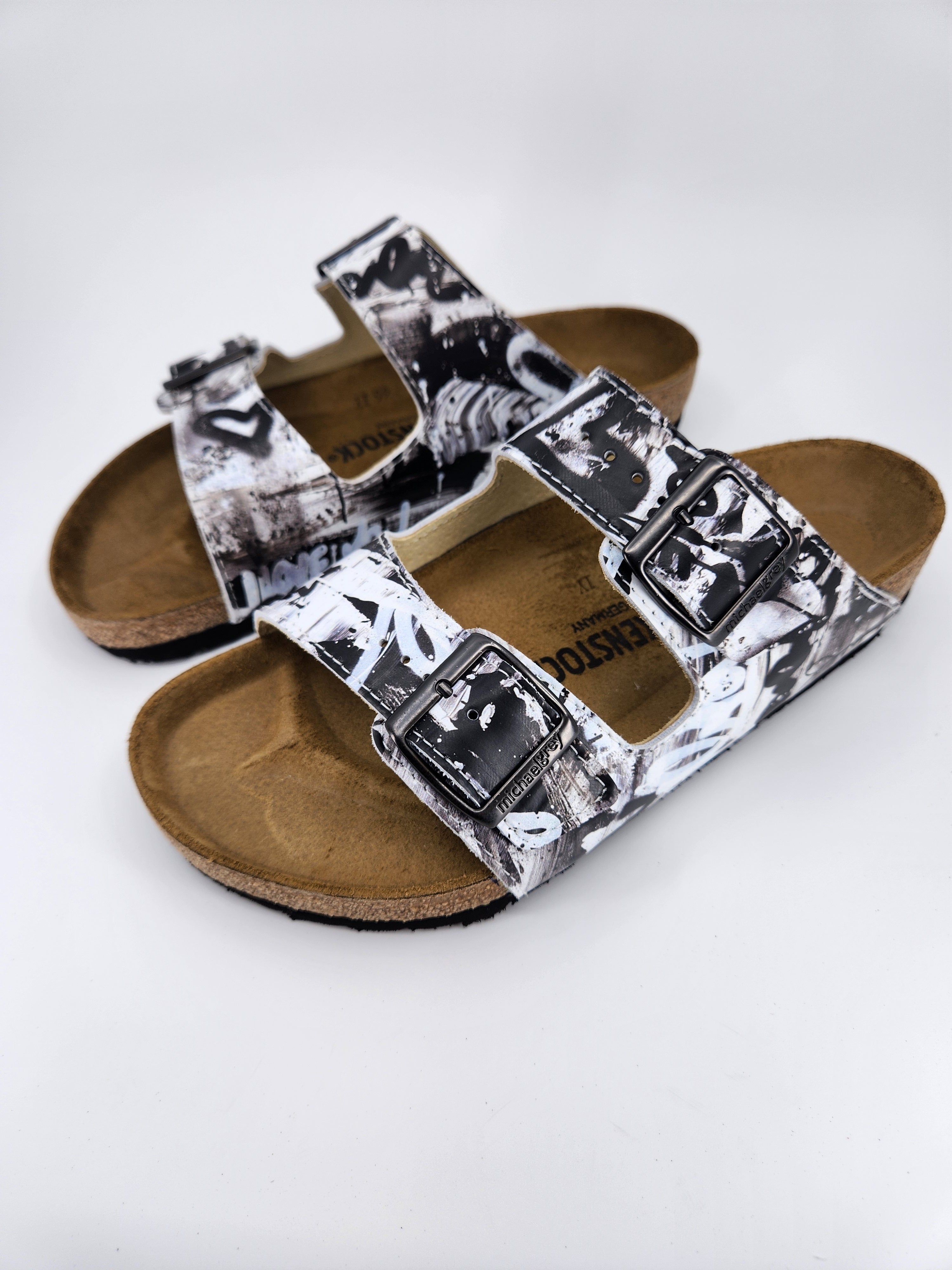 BLACK AND WHITE : CUSTOM BIRKENSTOCKS  by AMBER GOLDHAMMER  x Michael Grey