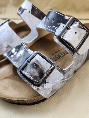 LAST BREATH CUSTOM BIRKENSTOCKS  by PAMELA J. BLACK ART x Michael Grey