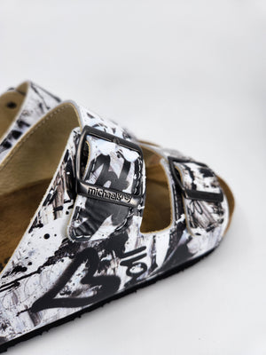 BLACK AND WHITE : CUSTOM BIRKENSTOCKS  by AMBER GOLDHAMMER  x Michael Grey