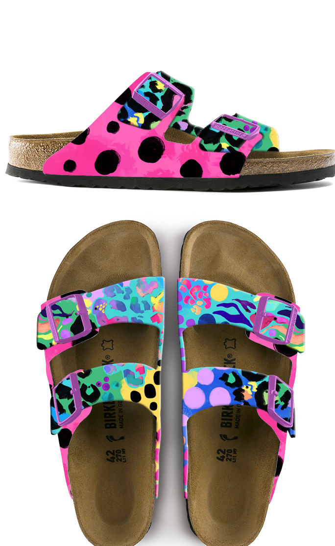 ELECTRIC LEOPARD CUSTOM BIRKENSTOCKS  by KASEY RAINBOW x Michael Grey